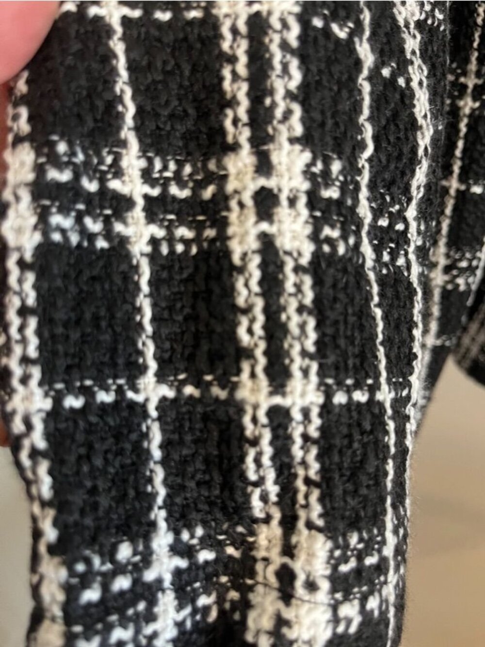 Neutral Plaid Babydoll Dress Black L Boho Indie Festival Festive Holiday Checks - Picture 6 of 10